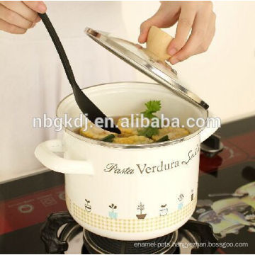 enamel strait pot & custom enamel coating of cooking pot